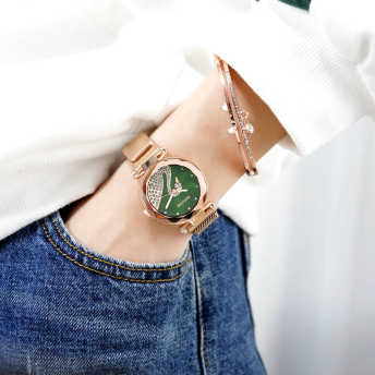 【goodspop】売り切れ必至ファッションラウンドクォーツダイヤモンドクォーツ時計合金腕時計