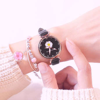 【goodspop】好感度100％ ファッション シンプル ラウンド 合成皮革 クォーツ時計 腕時計