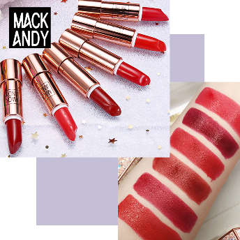 【goodspop】MACK ANDY 発色の良さ うるおい持続 ツヤ感 塗りやすさ 潤い 多色口紅