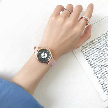 【goodspop】大人可愛い ガラス ラウンド クォーツ時計 ファッション カジュアル 腕時計