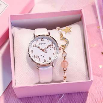【goodspop】美人度アップ カジュアル ファッション ラウンド レザー クォーツ時計 腕時計